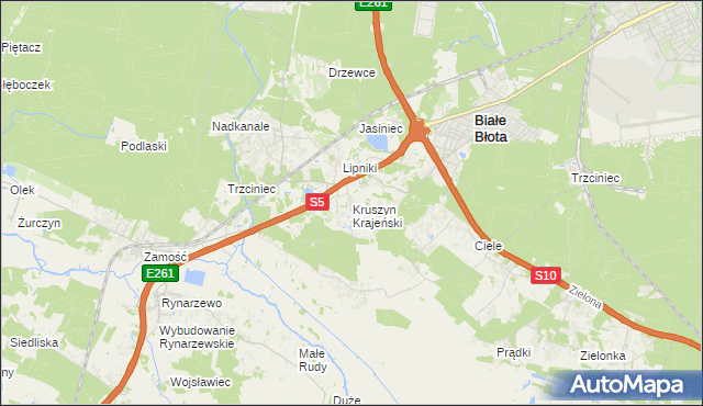 mapa Kruszyn Krajeński, Kruszyn Krajeński na mapie Targeo