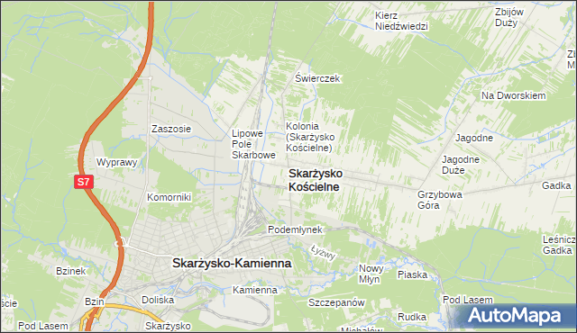 mapa Skarżysko Kościelne, Skarżysko Kościelne na mapie Targeo