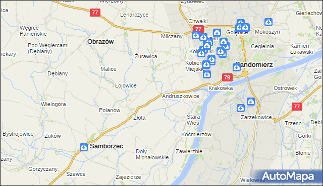 mapa Andruszkowice, Andruszkowice na mapie Targeo