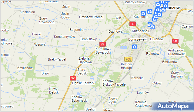 mapa Antoniew gmina Nowa Sucha, Antoniew gmina Nowa Sucha na mapie Targeo