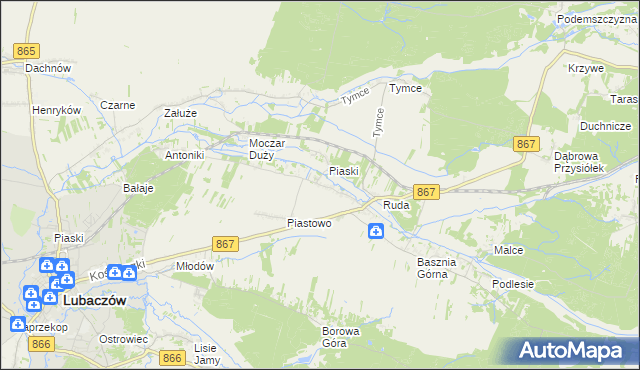 mapa Basznia Dolna, Basznia Dolna na mapie Targeo