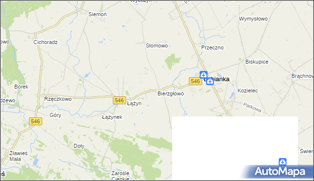 mapa Bierzgłowo, Bierzgłowo na mapie Targeo