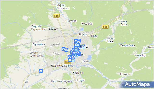 mapa Biłgoraj, Biłgoraj na mapie Targeo