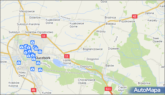 mapa Bogdańczowice, Bogdańczowice na mapie Targeo