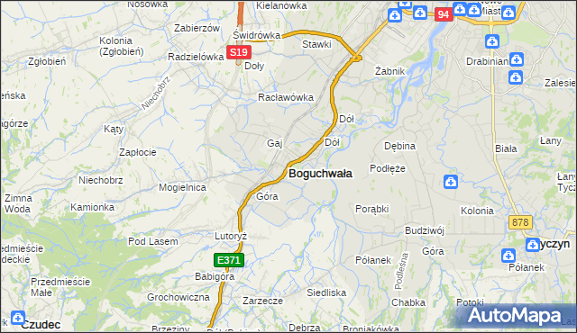 mapa Boguchwała powiat rzeszowski, Boguchwała powiat rzeszowski na mapie Targeo