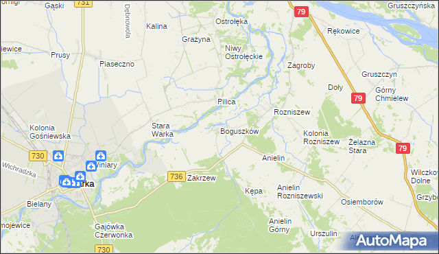 mapa Boguszków, Boguszków na mapie Targeo