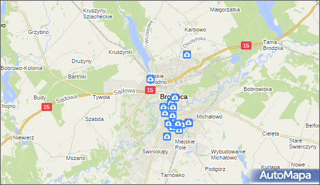 mapa Brodnica, Brodnica na mapie Targeo