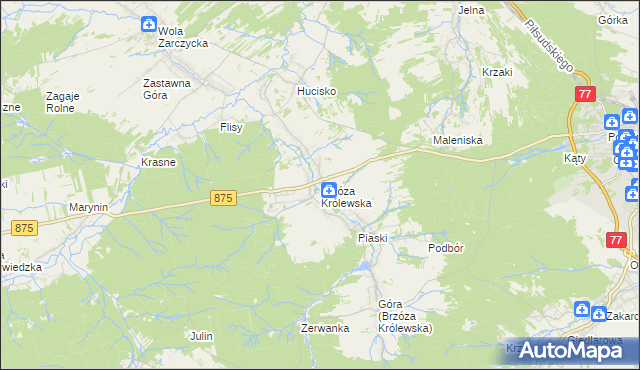 mapa Brzóza Królewska, Brzóza Królewska na mapie Targeo