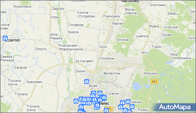 mapa Chorzelów, Chorzelów na mapie Targeo