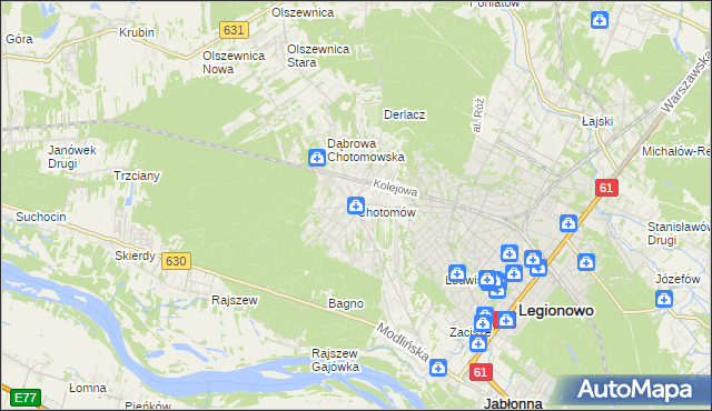 mapa Chotomów, Chotomów na mapie Targeo