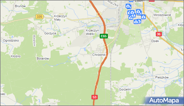 mapa Chróstnik, Chróstnik na mapie Targeo