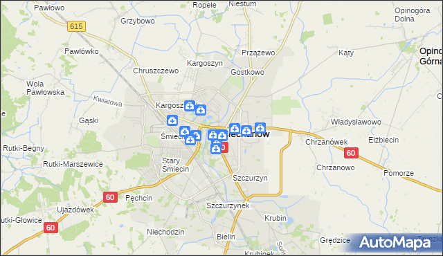 mapa Ciechanów, Ciechanów na mapie Targeo