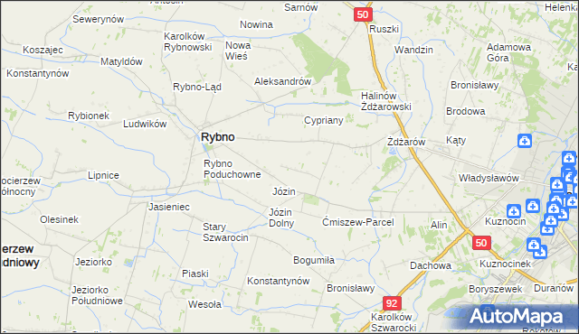 mapa Ćmiszew Rybnowski, Ćmiszew Rybnowski na mapie Targeo