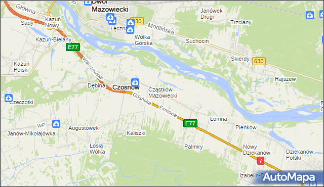 mapa Cząstków Polski, Cząstków Polski na mapie Targeo