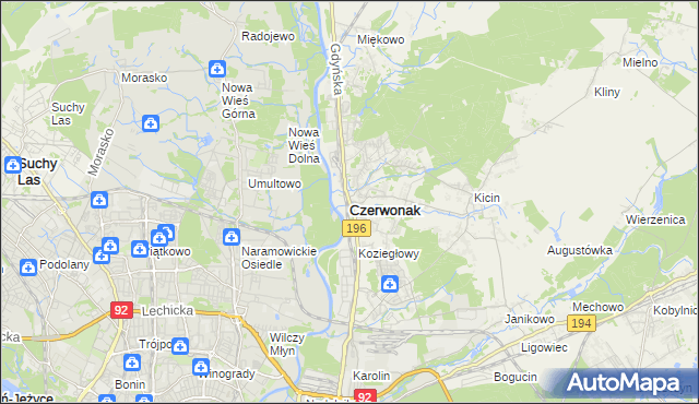 mapa Czerwonak, Czerwonak na mapie Targeo