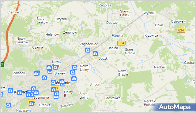 mapa Duczki, Duczki na mapie Targeo