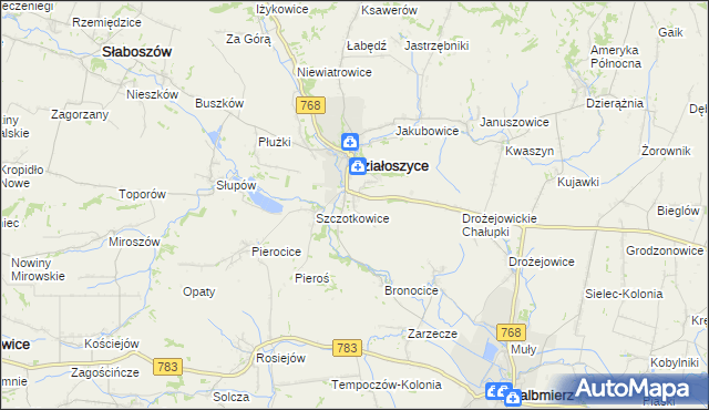 mapa Dziekanowice gmina Działoszyce, Dziekanowice gmina Działoszyce na mapie Targeo