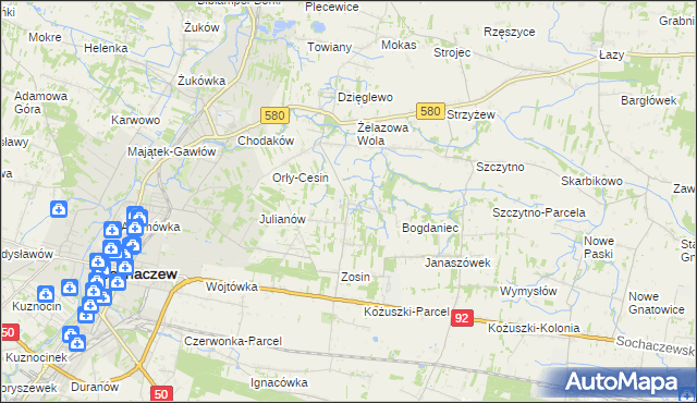 mapa Feliksów gmina Sochaczew, Feliksów gmina Sochaczew na mapie Targeo