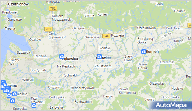 mapa Gilowice powiat żywiecki, Gilowice powiat żywiecki na mapie Targeo