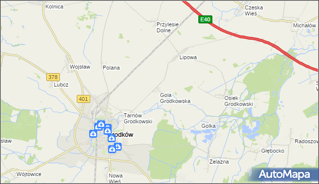 mapa Gola Grodkowska, Gola Grodkowska na mapie Targeo