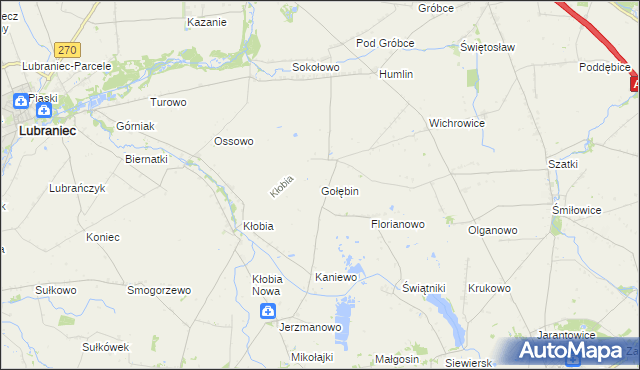 mapa Gołębin, Gołębin na mapie Targeo