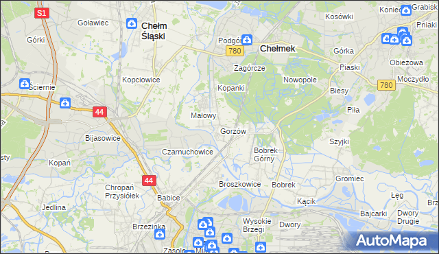 mapa Gorzów, Gorzów na mapie Targeo