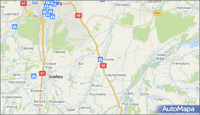 mapa Gronków, Gronków na mapie Targeo
