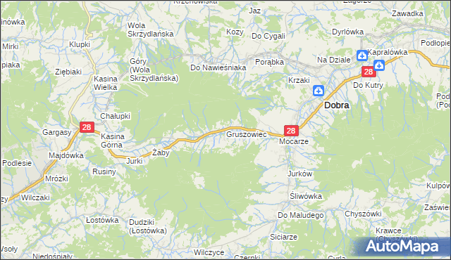 mapa Gruszowiec, Gruszowiec na mapie Targeo