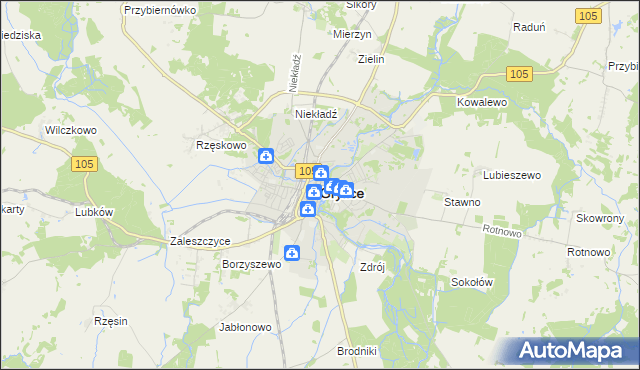 mapa Gryfice, Gryfice na mapie Targeo