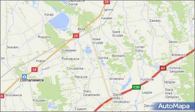 mapa Gzinka, Gzinka na mapie Targeo