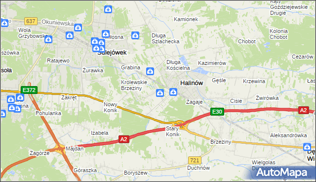 mapa Hipolitów gmina Halinów, Hipolitów gmina Halinów na mapie Targeo