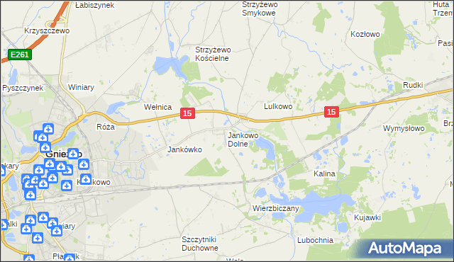 mapa Jankowo Dolne, Jankowo Dolne na mapie Targeo