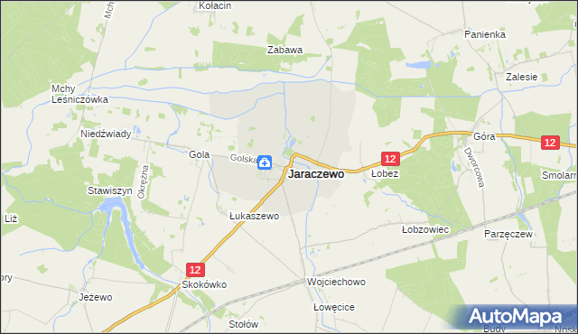 mapa Jaraczewo powiat jarociński, Jaraczewo powiat jarociński na mapie Targeo