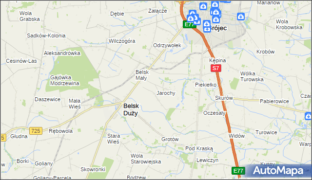 mapa Jarochy, Jarochy na mapie Targeo