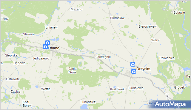 mapa Jastrzębie gmina Drzycim, Jastrzębie gmina Drzycim na mapie Targeo