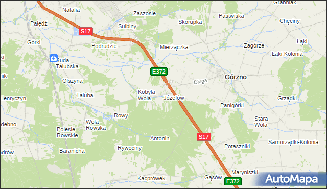 mapa Józefów gmina Górzno, Józefów gmina Górzno na mapie Targeo