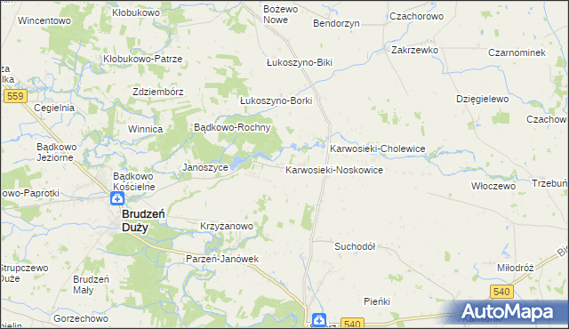 mapa Karwosieki-Noskowice, Karwosieki-Noskowice na mapie Targeo