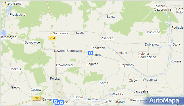 mapa Kidów, Kidów na mapie Targeo