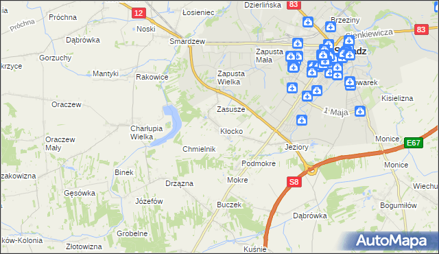 mapa Kłocko, Kłocko na mapie Targeo