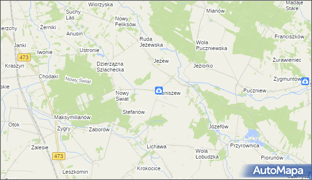 mapa Kłoniszew, Kłoniszew na mapie Targeo