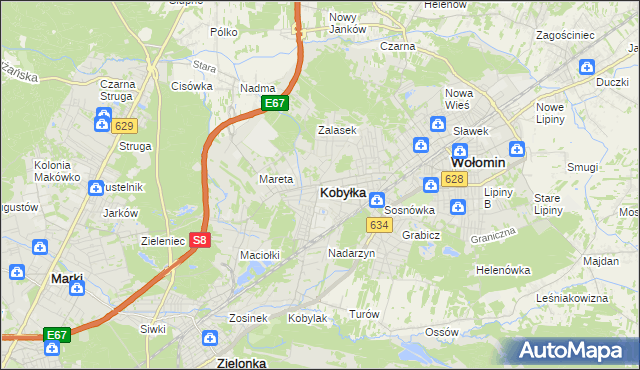 mapa Kobyłka, Kobyłka na mapie Targeo