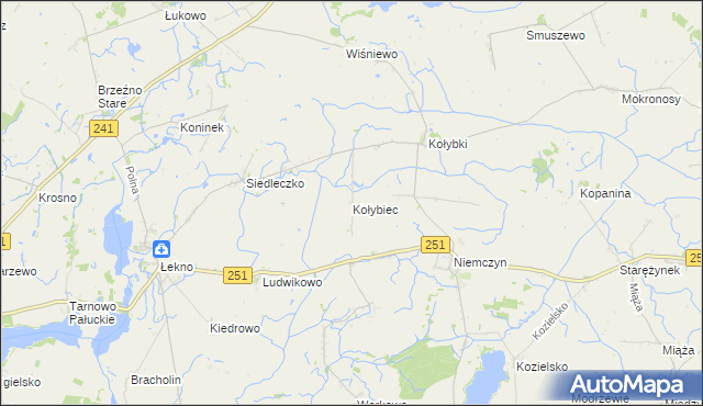 mapa Kołybiec, Kołybiec na mapie Targeo