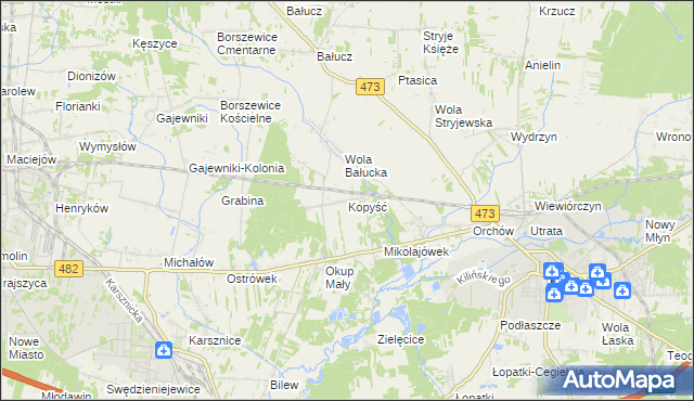 mapa Kopyść, Kopyść na mapie Targeo