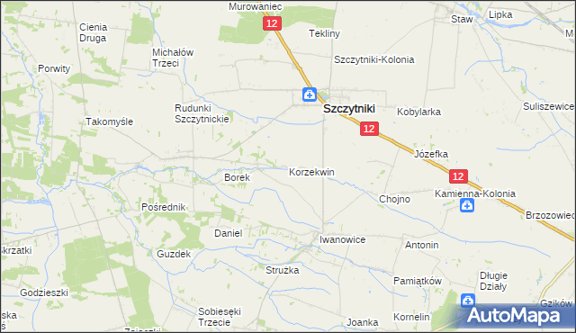 mapa Korzekwin, Korzekwin na mapie Targeo