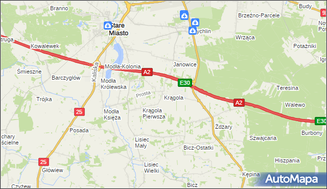 mapa Krągola, Krągola na mapie Targeo