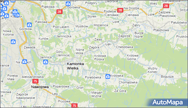 mapa Królowa Polska, Królowa Polska na mapie Targeo