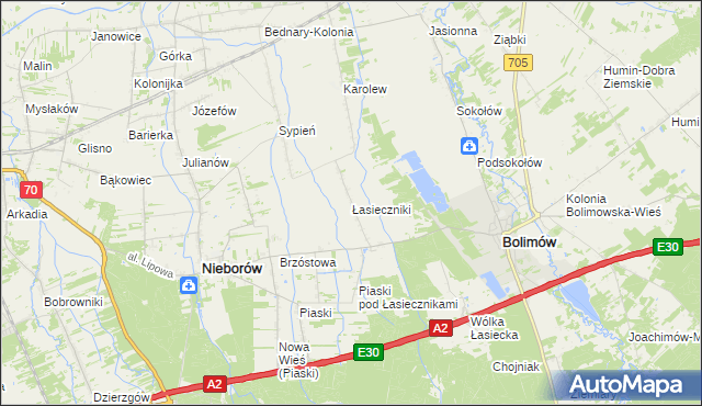 mapa Łasieczniki, Łasieczniki na mapie Targeo