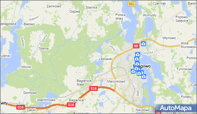 mapa Lasowiec, Lasowiec na mapie Targeo
