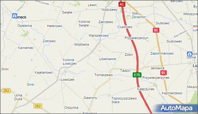 mapa Łówkowice, Łówkowice na mapie Targeo