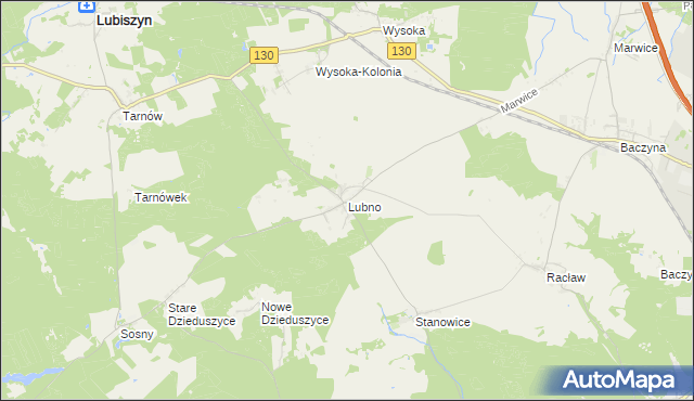mapa Lubno gmina Lubiszyn, Lubno gmina Lubiszyn na mapie Targeo